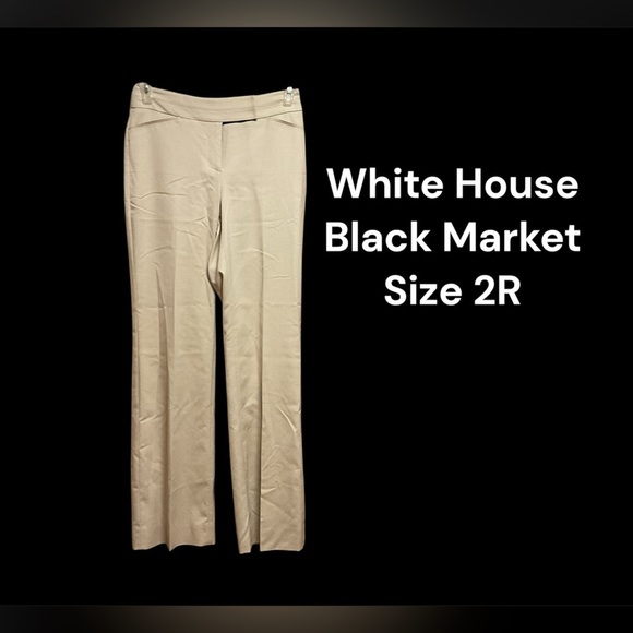WHITE HOUSE BLACK MARKET CREAM COLORED SLACKS SIZE 2R GENTLY WORN - Picture 1 of 3